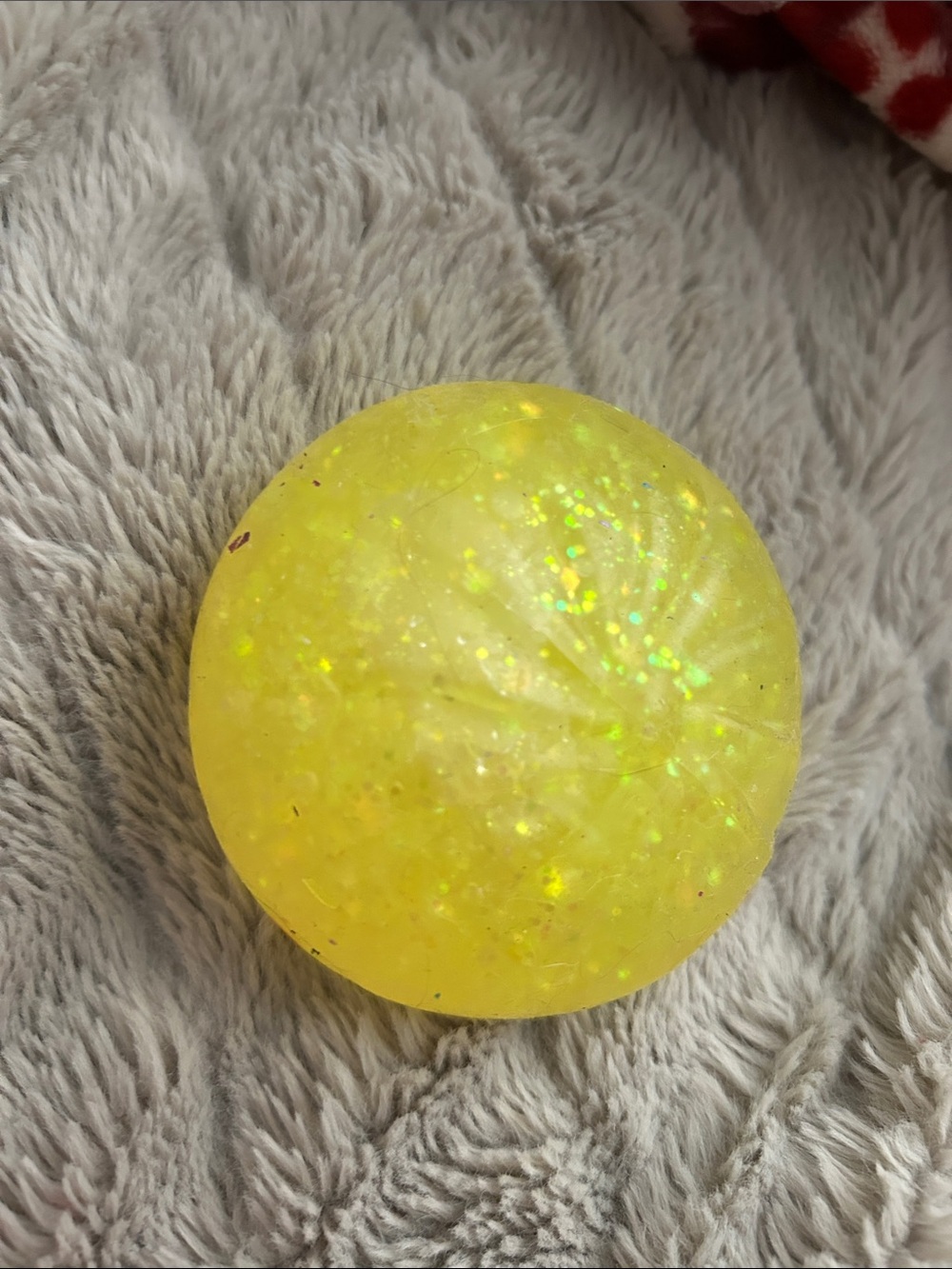 Glittery Yellow Squeeze Ball dumping *comes with dumpling box